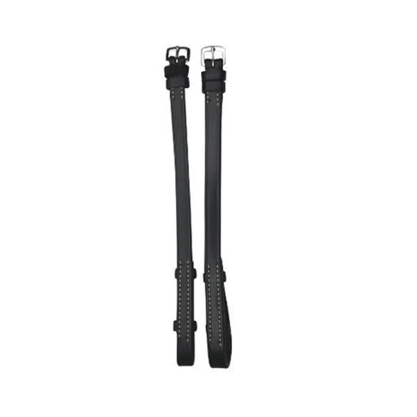Cheek straps flat - (black & brown) - white stitching