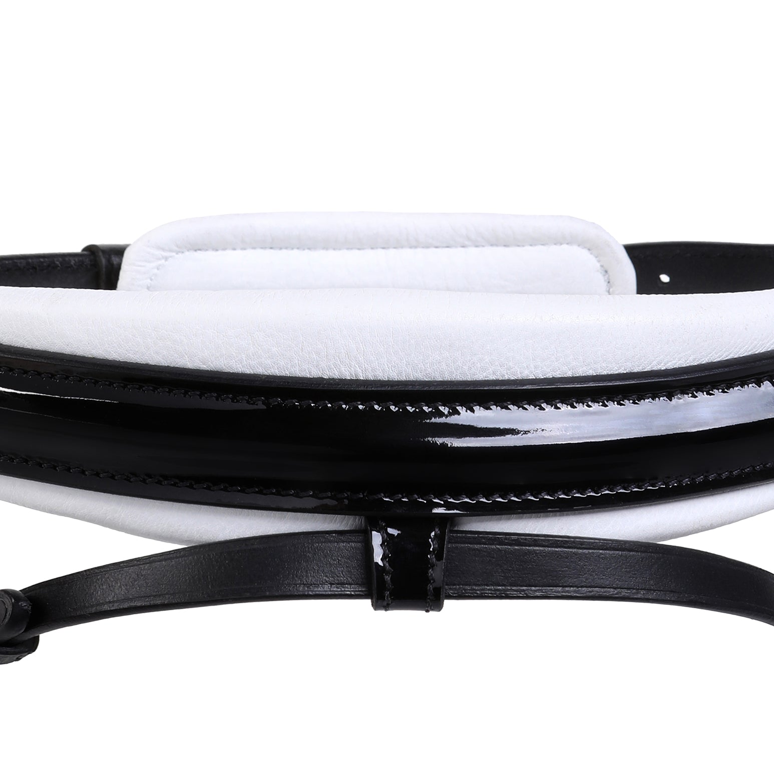 Melodie noseband - patent, white padding (hanoverian) - Lumiere Equestrian