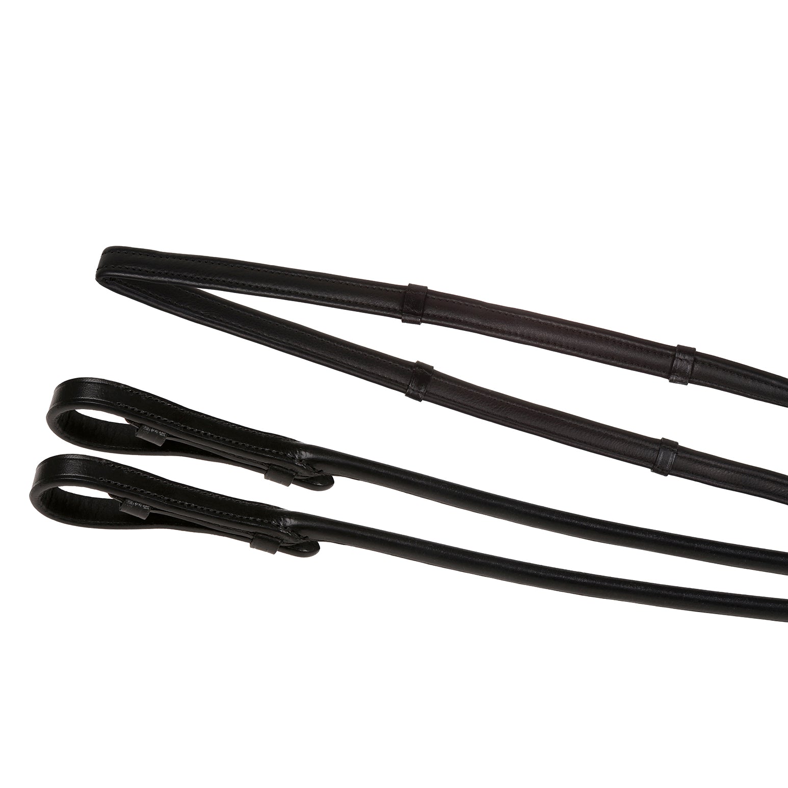 Padded nappa leather curb reins - (rolled) - Lumiere Equestrian