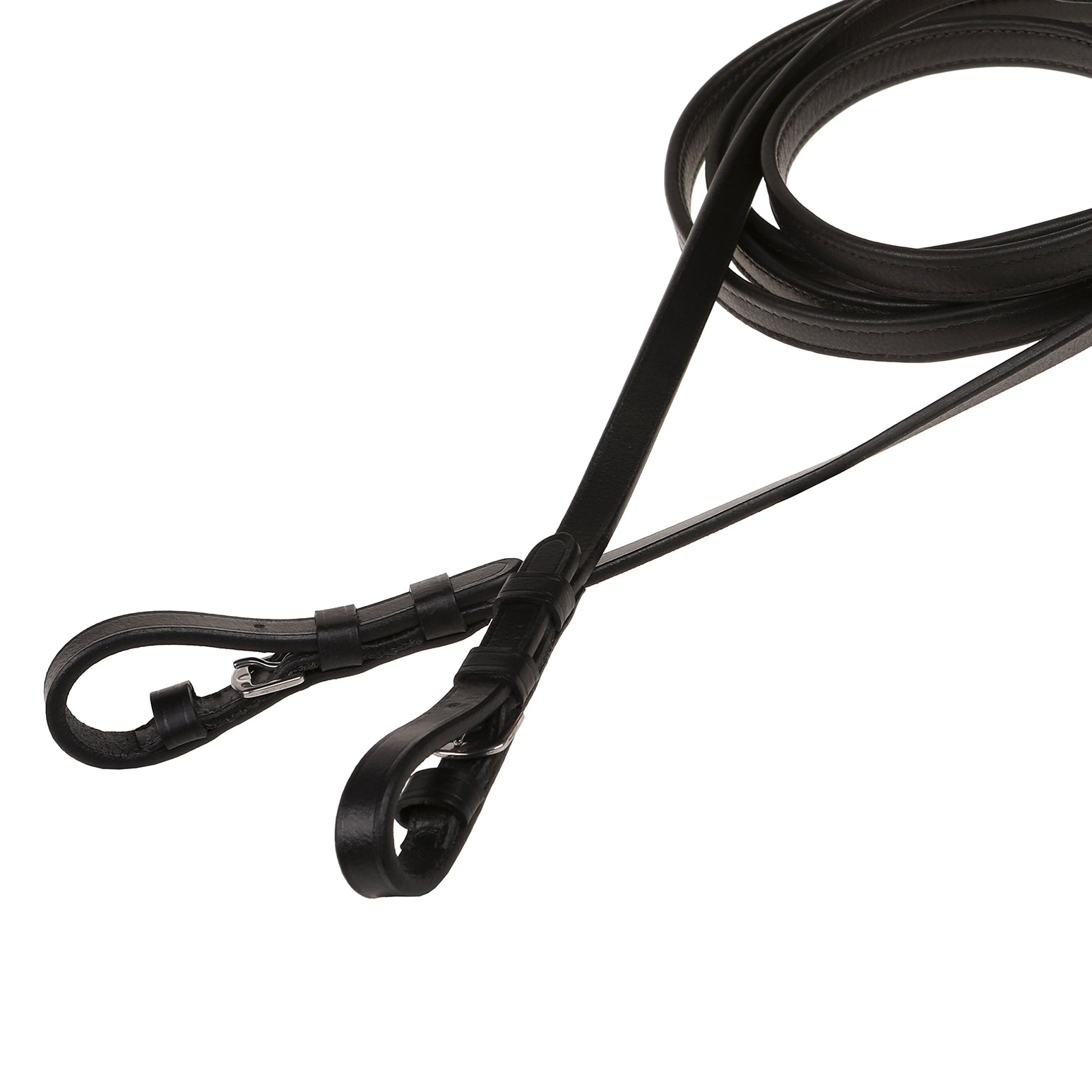 Padded nappa leather curb reins - (flat) - Lumiere Equestrian