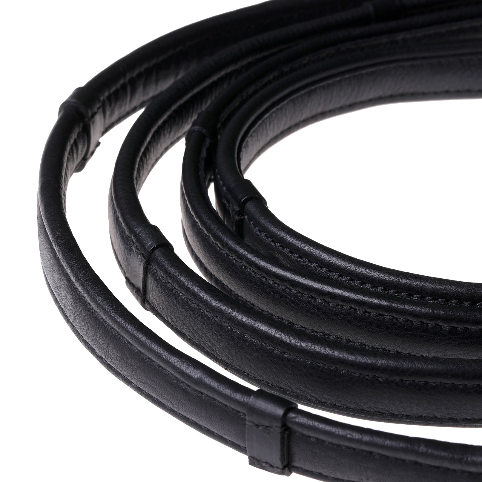 Padded nappa leather reins (flat) - black & brown (silver fittings) (Lumi Pony) - (Small Pony/Shetland) - Clearance