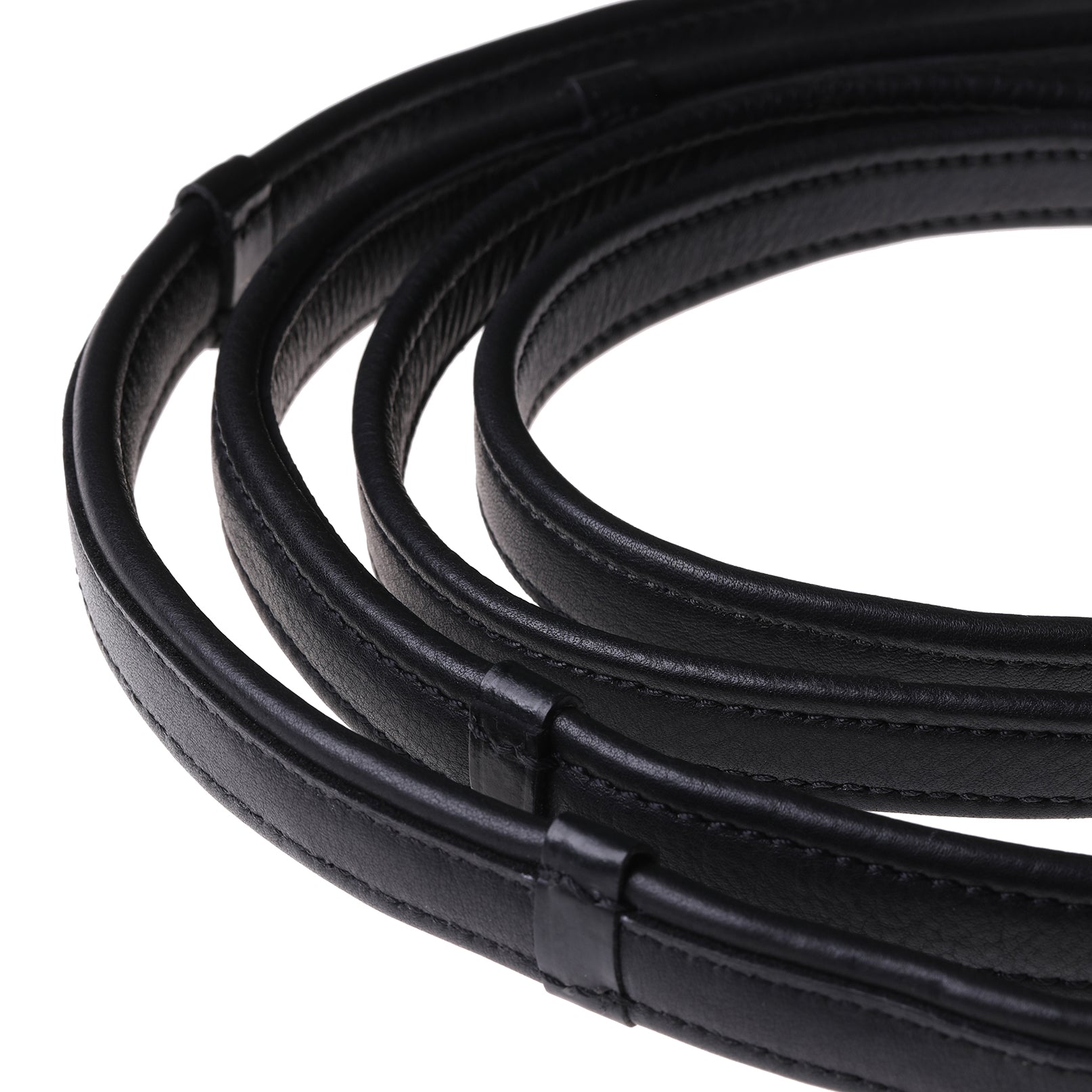 Double Bridle Reins Set (Flat) - (Gold fittings)
