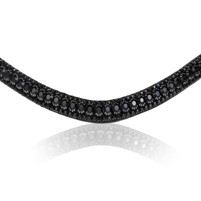 Black Solitaire Crystal Browband - Lumiere Equestrian