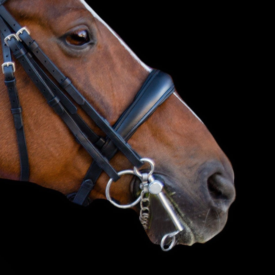 'Abigail' luxury leather bridle - (double) - Lumiere Equestrian