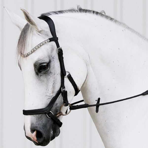 'Azure' (micklem style) Italian leather bridle - black - Lumiere Equestrian