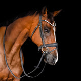 'Abigail' black Italian leather bridle - Lumiere Equestrian