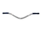 Solitaire crystal browband - (black leather) - Lumiere Equestrian