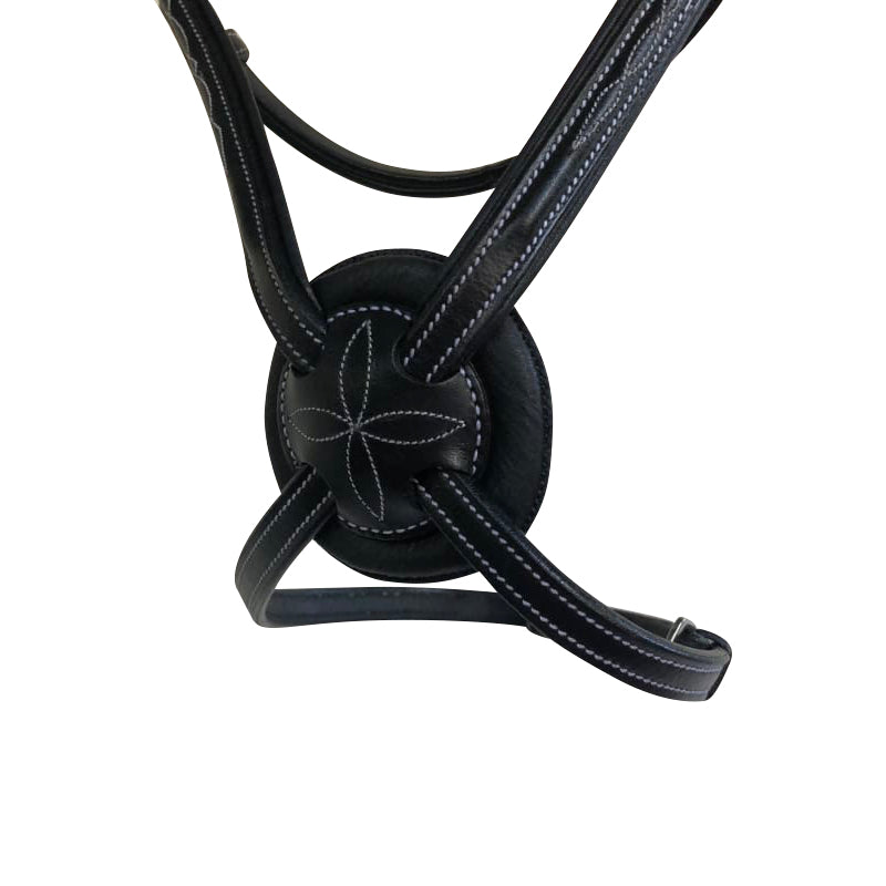 'Ava' Italian leather grackle bridle (no sheepskin) - black & brown - Lumiere Equestrian