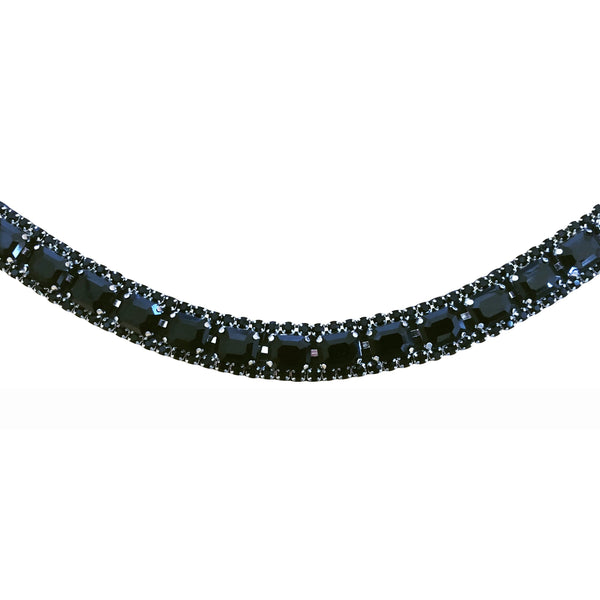 Onyx crystal browband - (black leather) - Lumiere Equestrian