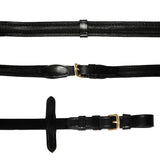 Padded Nappa Leather Reins (Flat) - (Gold Fittings)