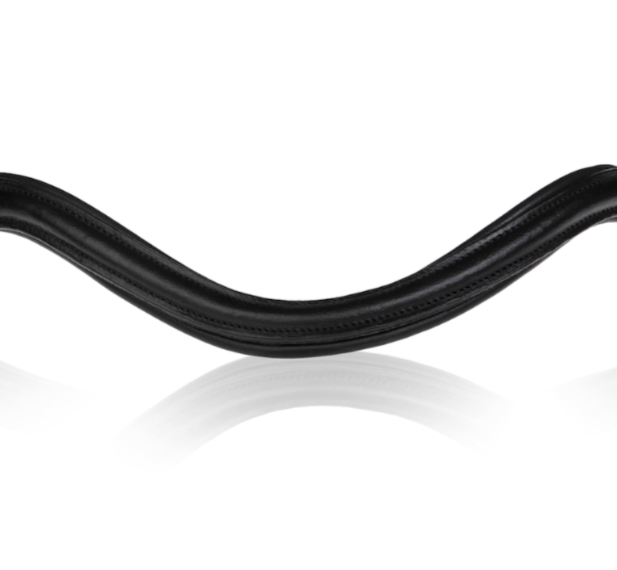 Classic curved leather browband