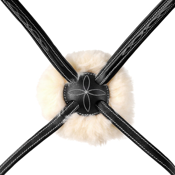 Grackle noseband - with sheepskin
