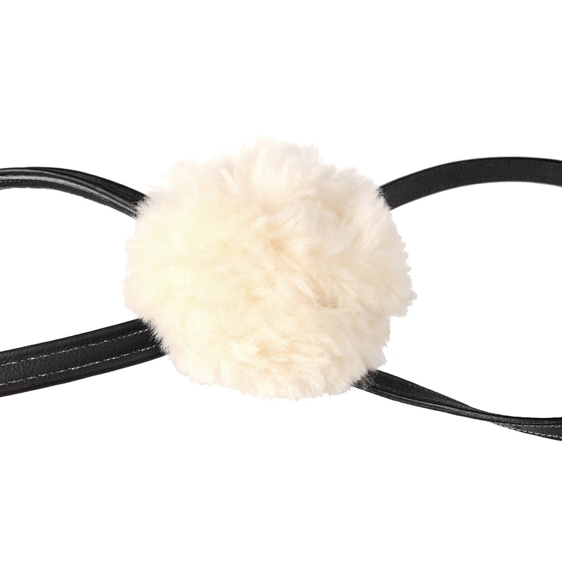 Grackle noseband - with sheepskin