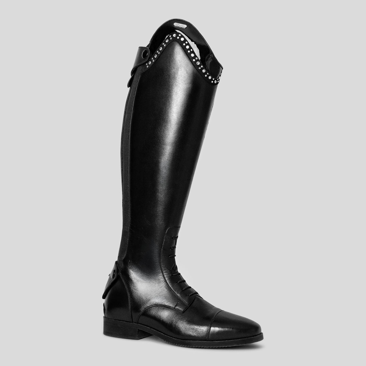 Equestrian Tall Boots black crystal