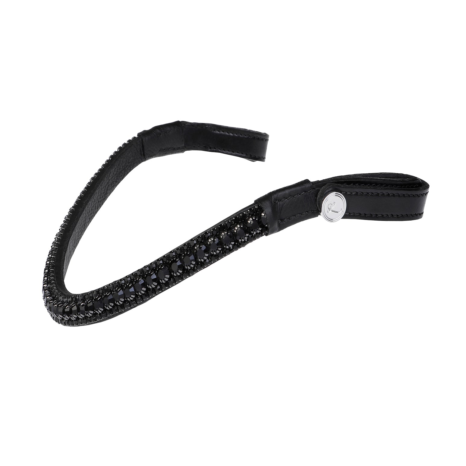 Black Solitaire Crystal Browband - Lumiere Equestrian