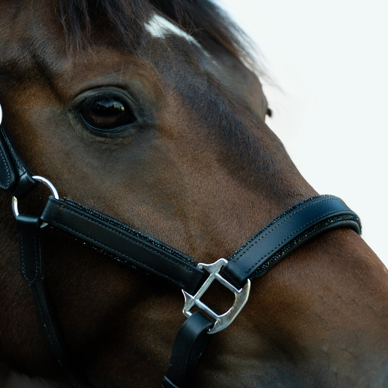'Vegas' glitter leather halter