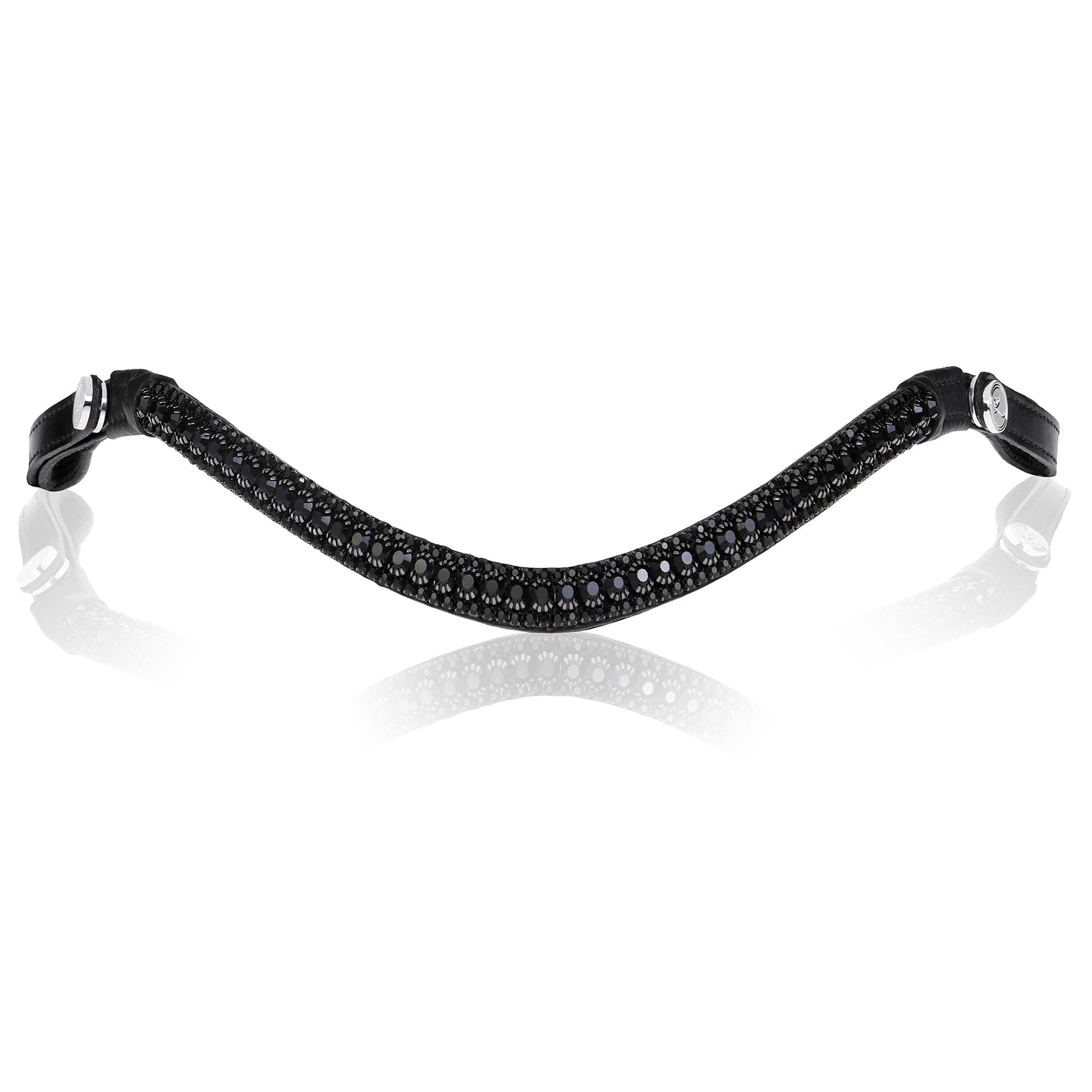 Black Solitaire Crystal Browband - Lumiere Equestrian