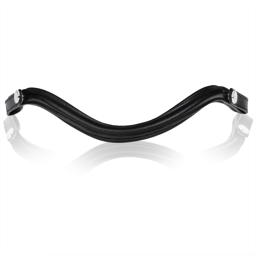 Classic curved leather browband - Lumiere Equestrian