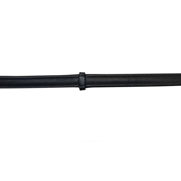 Padded nappa leather reins (flat) with white stitching (silver fittings)