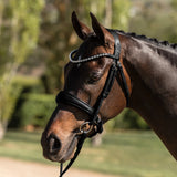 'Abigail' black Italian leather bridle - Lumiere Equestrian