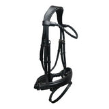 'Alina' black/brown Italian leather bridle (convertible) - Lumiere Equestrian