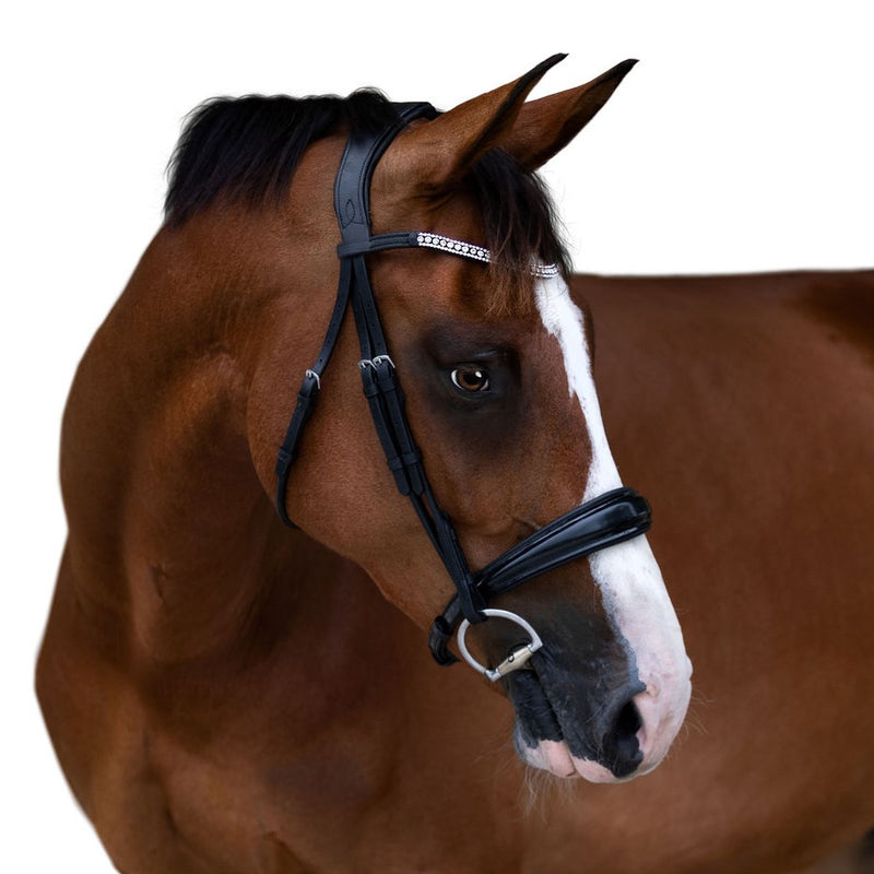 'Amie' Rolled Leather Bridle (Cavesson)