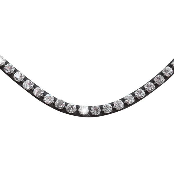 Diamante crystal browband - (black leather, smaller loop) - Lumiere Equestrian