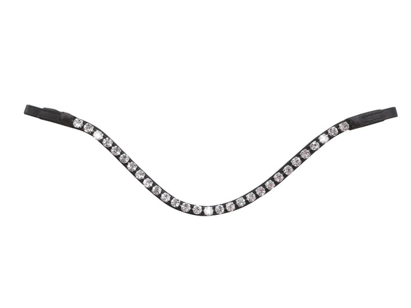 Diamante crystal browband - (black leather, smaller loop) - Lumiere Equestrian
