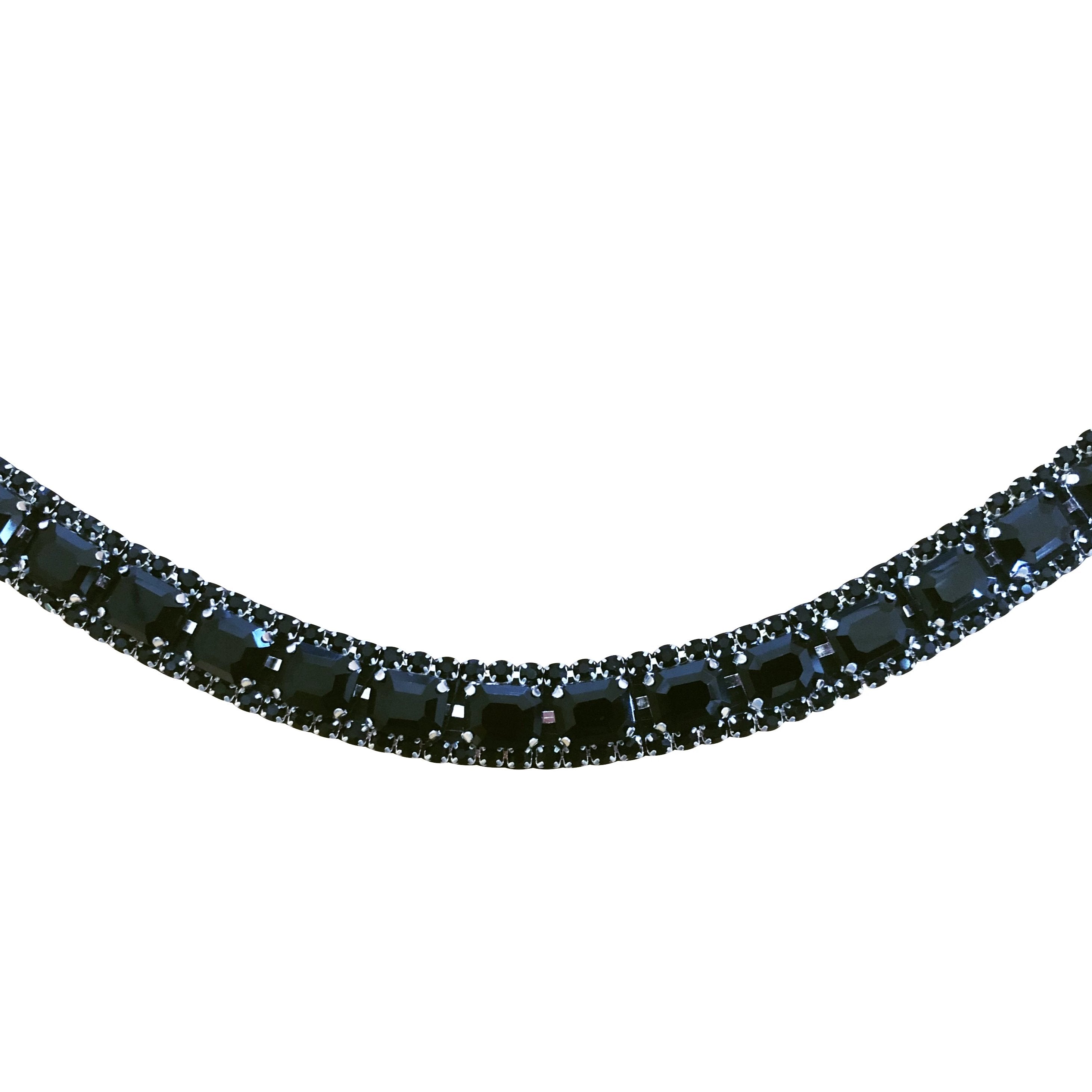 Audrey Black Italian Leather Double Bridle - Lumiere Canada