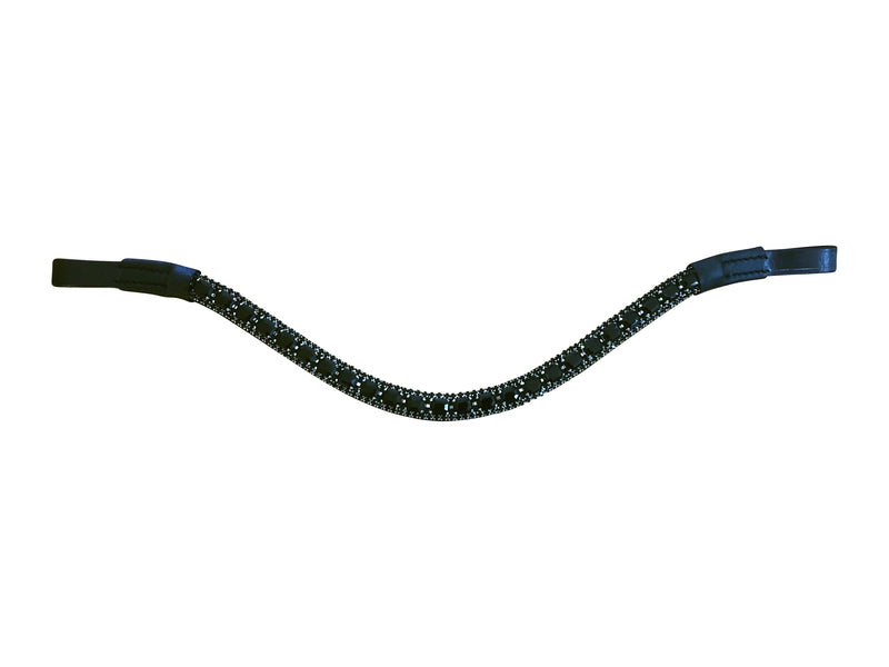 Onyx crystal browband - (black leather) - Lumiere Equestrian