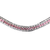 Baby pink crystal browband - (black leather)
