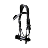 'Aurelie' Italian leather bridle (cavesson) - black - Lumiere Equestrian