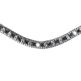 Silver, deep wave crystal browband - (black leather, smaller loop) - Lumiere Equestrian