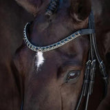 'Audrey' black Italian leather bridle - (double) - Lumiere Equestrian