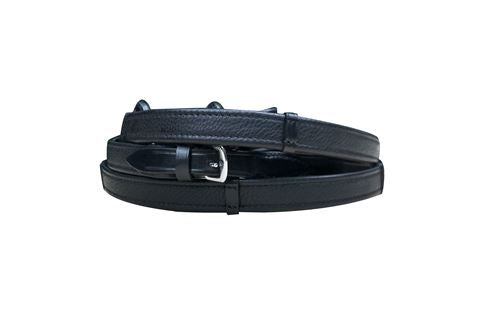 ‘Amie’ rolled Italian leather bridle (hanoverian) - black - Lumiere Equestrian