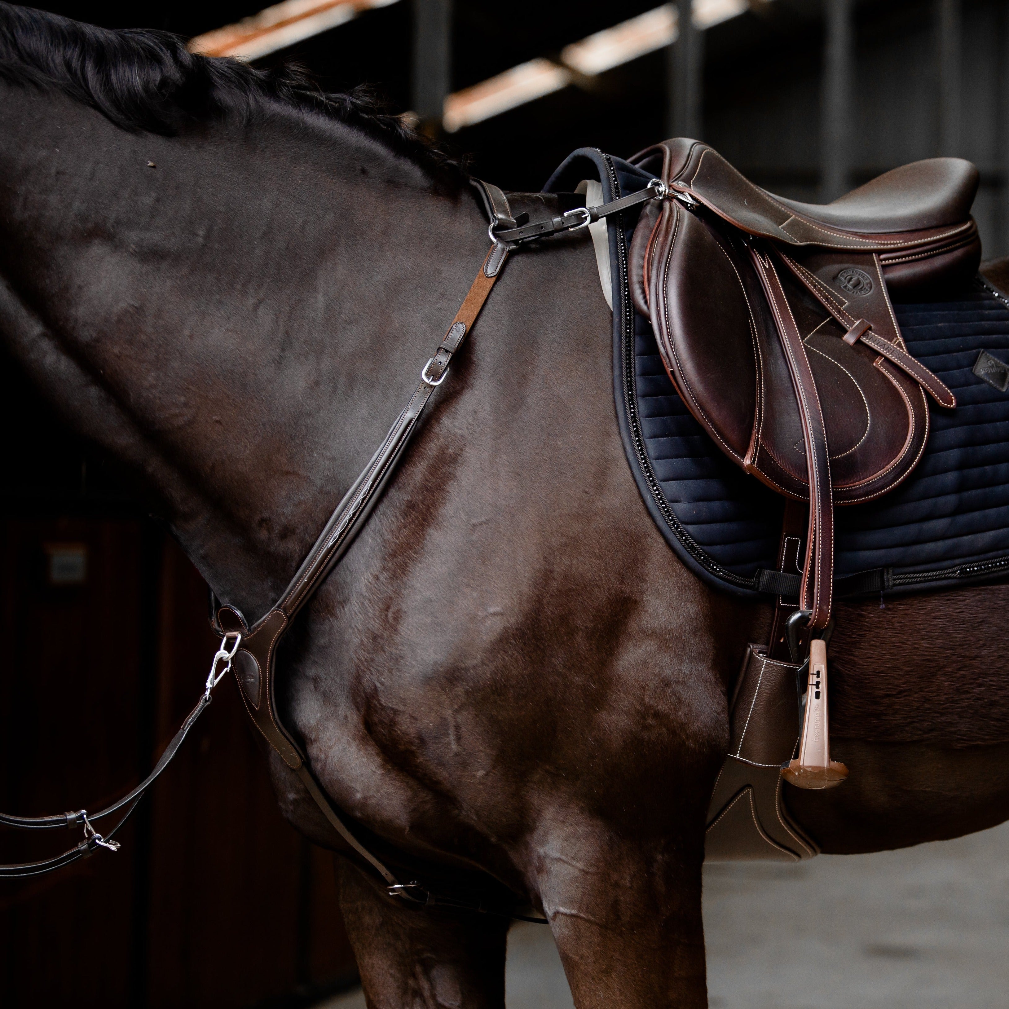 ‘Victory' 3-point Leather Breastplate - Lumiere Equestrian