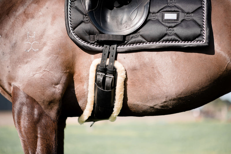 Anatomic dressage girth - build your own (brown sheepskin) - Lumiere Equestrian