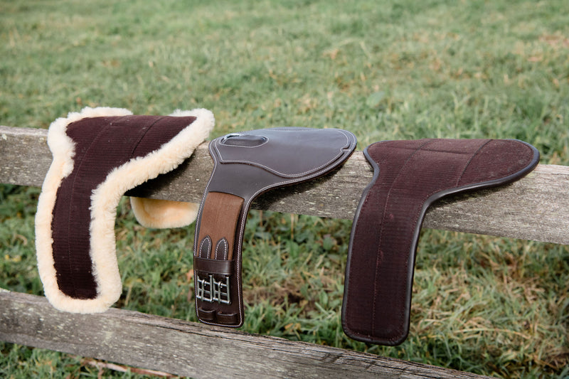 Short stud girth - build your own (cream sheepskin for BROWN girth) - Lumiere Equestrian