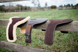 Long Stud Girth - build your own (brown sheepskin) - Lumiere Equestrian