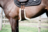Long Stud Girth - build your own (cream sheepskin for BLACK girth) - Lumiere Equestrian