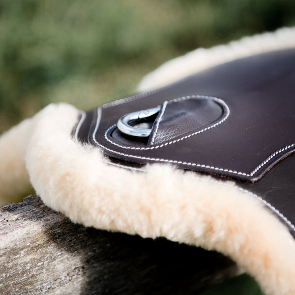 Long Stud Girth - build your own (cream sheepskin for BROWN girth) - Lumiere Equestrian