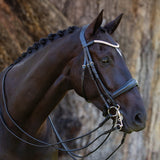 'Madeline' Italian leather double bridle - Lumiere Equestrian
