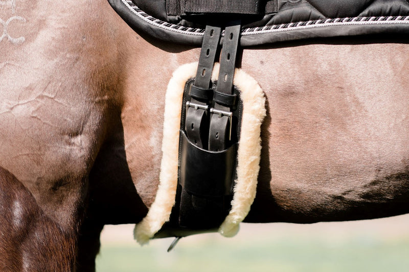 Anatomic dressage girth - build your own (brown sheepskin) - Lumiere Equestrian