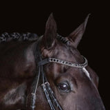 'Audrey' black Italian leather bridle - Lumiere Equestrian