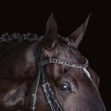 'Audrey' black Italian leather bridle - (double) - Lumiere Equestrian