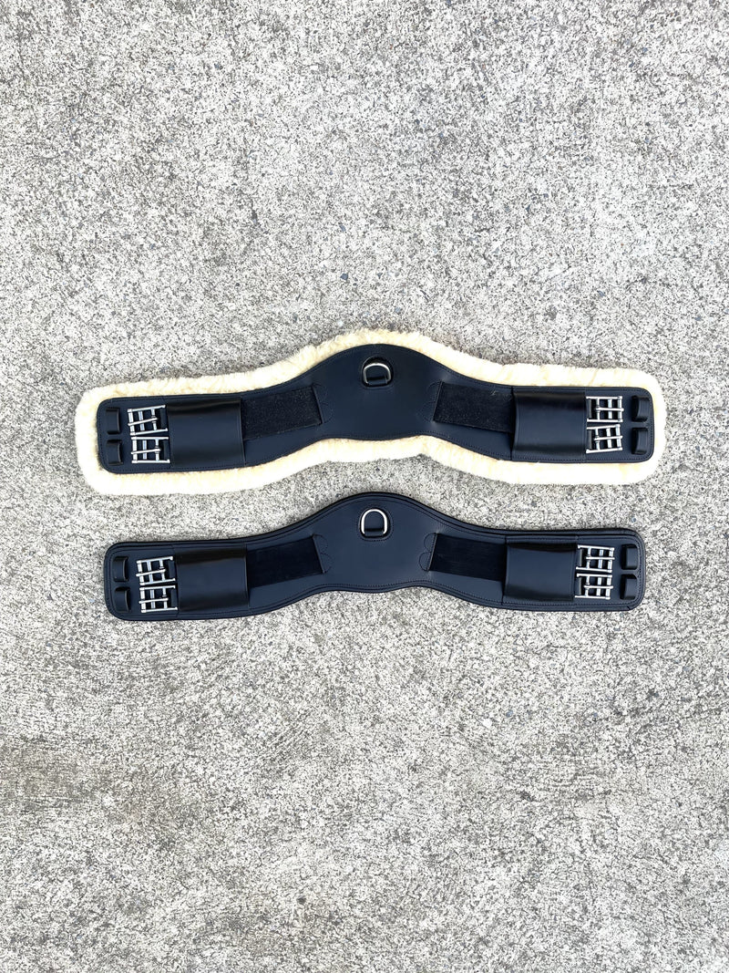 Anatomic dressage girth - build your own (brown sheepskin) - Lumiere Equestrian