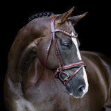 'Arabella' Italian leather bridle (hanoverian) - brown - Lumiere Equestrian