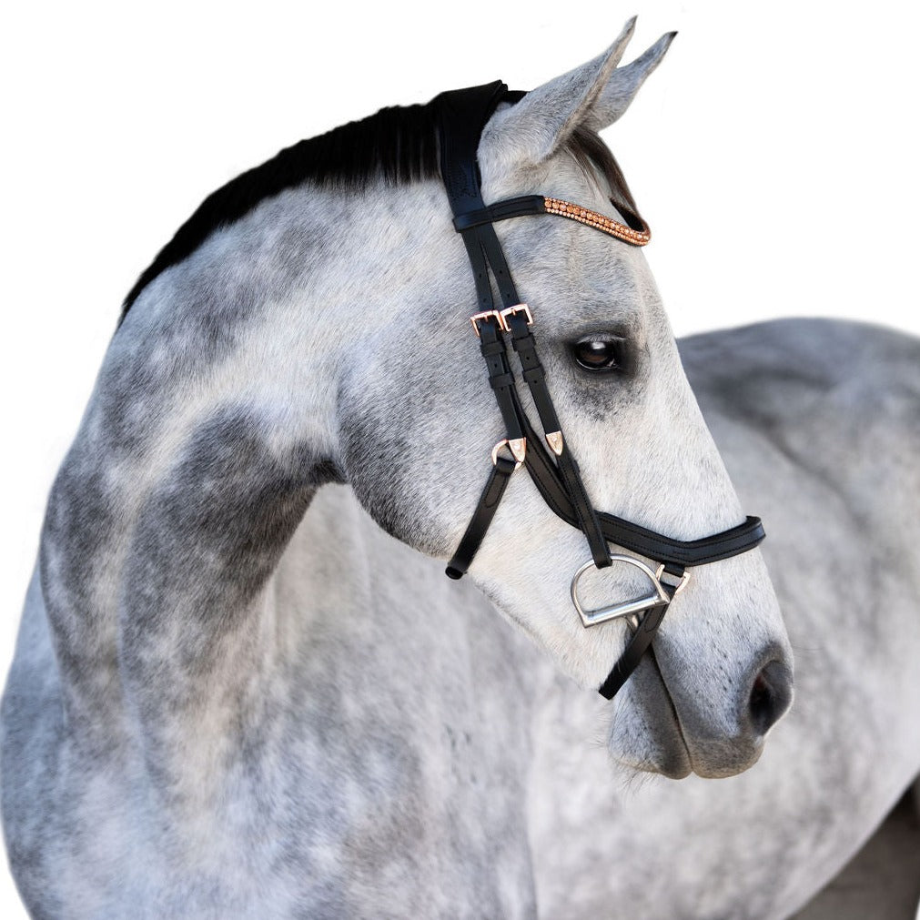 'Aria' Anatomic Leather Bridle (Euro Version) Clearance - Lumiere Equestrian
