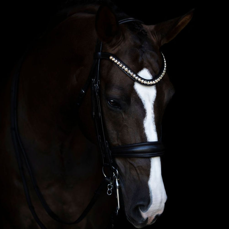 'Athens' luxury leather bridle - (double) - Lumiere Equestrian