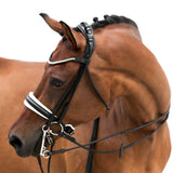 'Magnifique' rolled leather bridle white padding - (double)